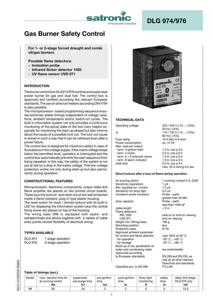 DKO974-N Mod.05 0414005U DKO974 Combustion Controller for Honeywell Spot 20