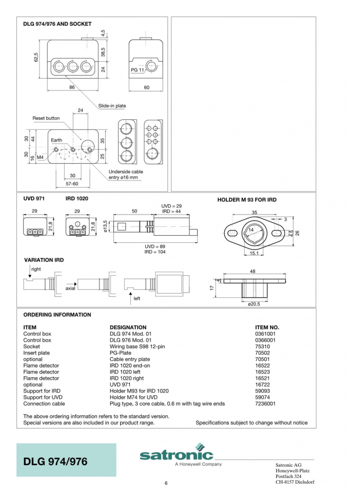 DKO974-N Mod.05 0414005U DKO974 Combustion Controller for Honeywell Spot 20