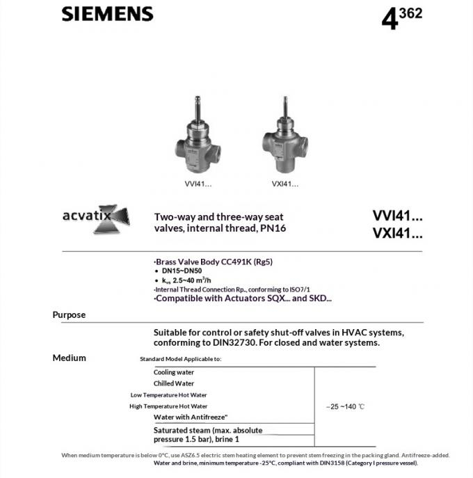 Original Siemens VXI41.32 Electric Temperature Control Valve Threaded Water  Valve 1 Year Warranty Boiler Parts Building