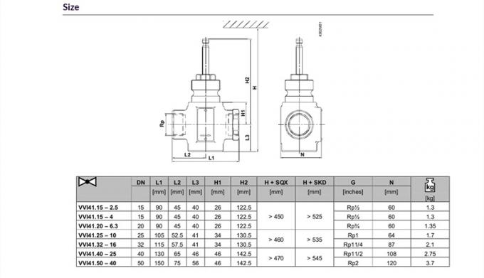 Original Siemens VXI41.32 Electric Temperature Control Valve Threaded Water Valve 1 Year Warranty Boiler Parts Building