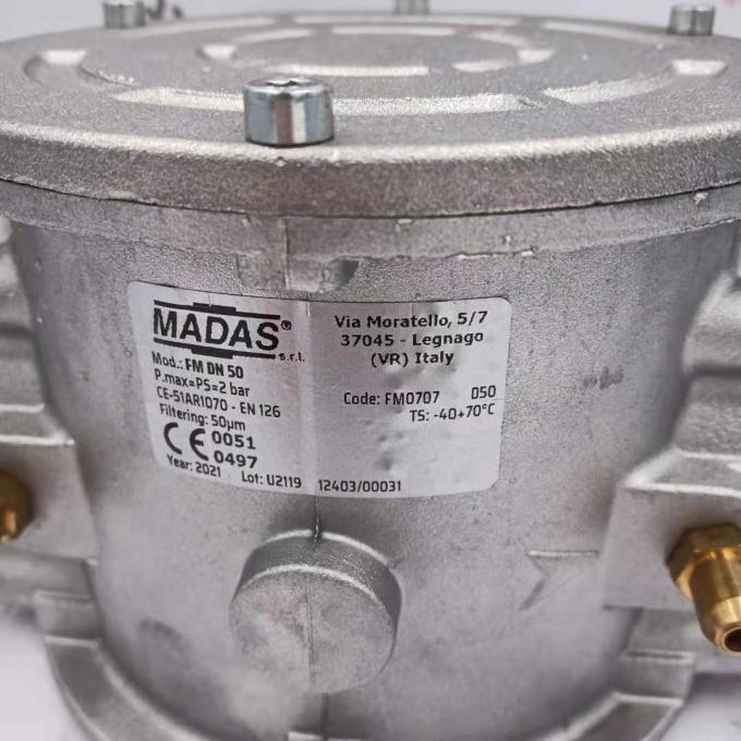 MADAS Gas Filter FM Series FM07 DN50 Threaded Interface Metal Construction Industrial Combustion Systems 6 Month Warranty