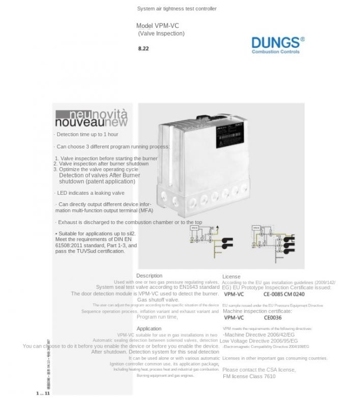 German Winter DUNGS Gas Leak Detector VPM-VC V1.0 VPM VC  V1.1 Original Brand New 1 Year Warranty Package Four