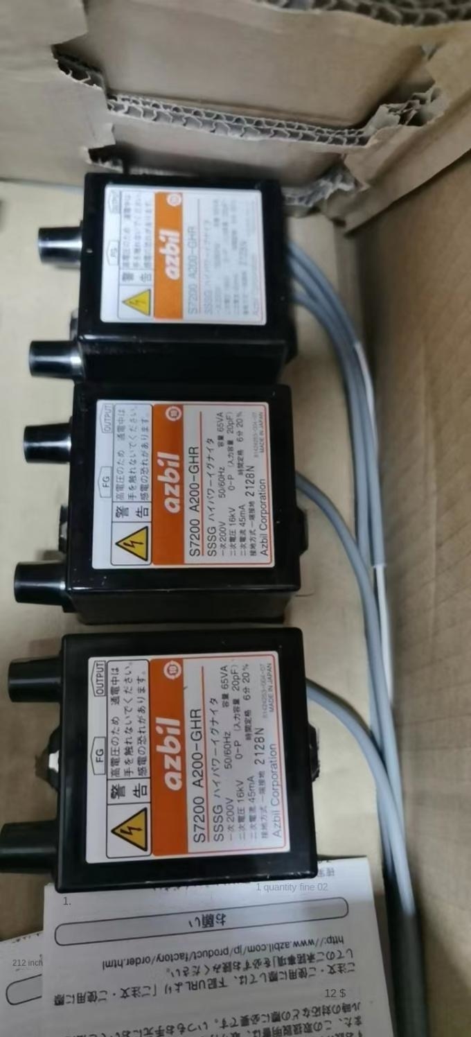 Japan Azbil High Voltage Ignition Transformer PackageS720A200-OHA ICs Availability in Stock Price $299