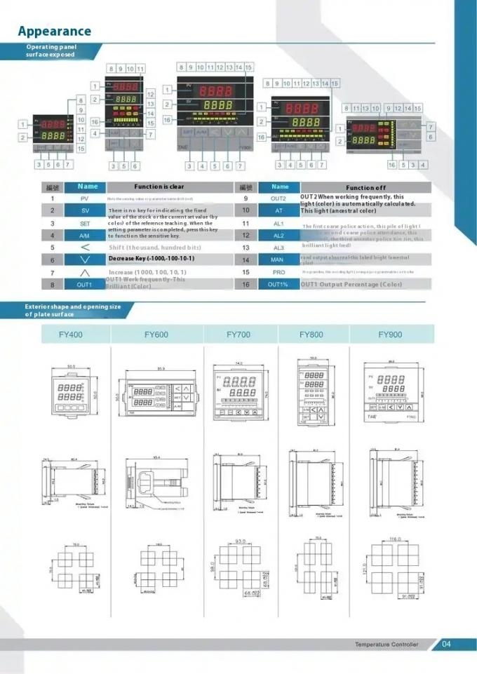 Taiwan TAIE FY900 Original FY900-701000 Table Temperature Control Meter Stock  FY900-302000