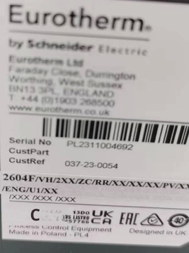 British Eurotherm Carbon Control Thermostat 2604/VH/121/XX/D4/XX/XX/XX/XX/Y2/XX/ENG/XXX Original with One-Year Warranty